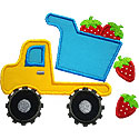 Dump Truck Strawberry Applique Design