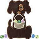 Easter Basket Dog Applique Design