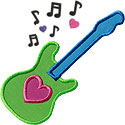 Electric Guitar Heart Applique Design