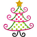 Fancy Christmas Tree Applique Design