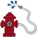 Fire Hydrant Hose Applique Design