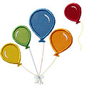 Flying Balloons Applique Design