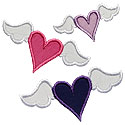 Flying Hearts Applique Design