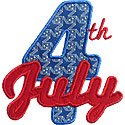 Fourth Of July Applique Design