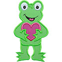 Frog Valentine Applique Design