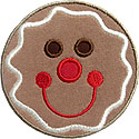 Gingerbread Boy Head Applique Design