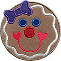 Gingerbread Girl Head Applique Design