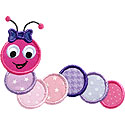 Girl Caterpillar Applique Design