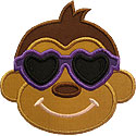 Girl Cool Monkey Applique Design