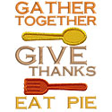 Give Thanks Eat Pie Applique Design