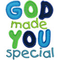 God Made You Special Applique Design