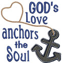Gods Love Anchors Applique Design