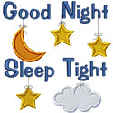 Good Night Sleep Tight Applique Design