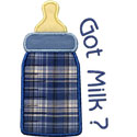 Got Milk Bottle Applique Design