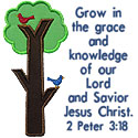 Grow In Lord Tree Applique Design