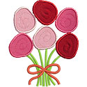 Half Dozen Roses Applique Design