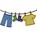 Hang Dry Clothes Applique Design