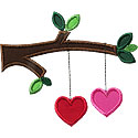 Hanging Hearts Applique Design