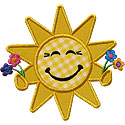 Happy Applique Sun Flowers Applique Design