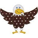 Happy Bald Eagle Applique Design