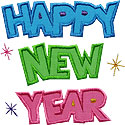 Happy New Year Lettering Applique Design