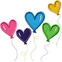 Heart Balloons Applique Design