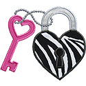 Heart Key Lock Applique Design