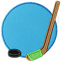 Hockey Puck Frame Applique Design