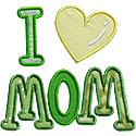 I Love Mom Applique Design