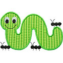 Inchworm Ants Applique Design