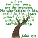 John 15 Vine Branches Applique Design