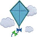 Kite Clouds Applique Design