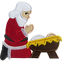 Kneeling Santa Applique Design