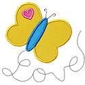Love Butterfly Applique Design