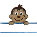 Monkey Name Plate Applique Design