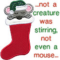 Mouse In Stocking Applique Design