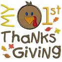 My First Thanksgiving Applique Design