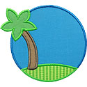 Palm Tree Frame Applique Design