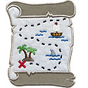 Pirate Treasure Map Applique Design