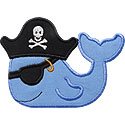 Pirate Whale Applique Design