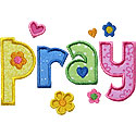 Pray Lettering Applique Design