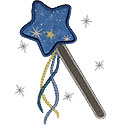 Princess Magic Wand Applique Design