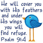 Psalms Refuge Verse Applique Design