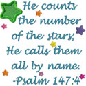 Psalm Stars Applique Design