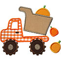 Pumpkin Dump Truck Applique Design