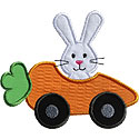 Rabbit Carrot Car Applique Design