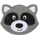 Raccoon Face Applique Design