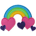 Rainbow Hearts Applique Design