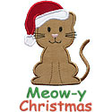 Santa Cat Applique Design