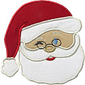 Santa Claus Winking Applique Design